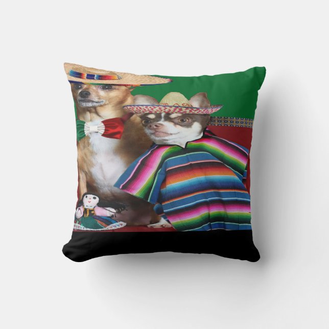 Mexikanische Chihuahua verfolgen Wurf Kissen (Vorderseite)
