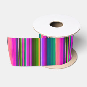Mexikanische Decke Fiesta Streifen Sarape Rosa Satinband