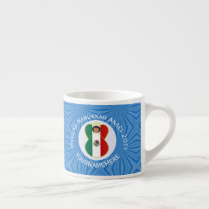 Mexikanische Engel Chanukka-Flagge Personalisiert Espressotasse