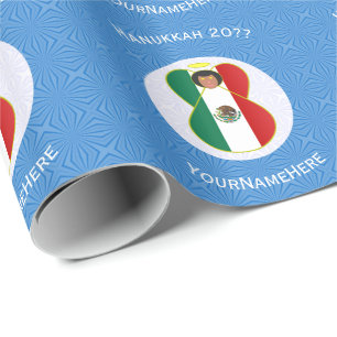 Mexikanische Engel Chanukka-Flagge Personalisiert Geschenkpapier