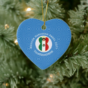 Mexikanische Engel Chanukka-Flagge Personalisiert Keramik Ornament