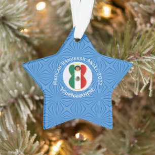 Mexikanische Engel Chanukka-Flagge Personalisiert  Ornament