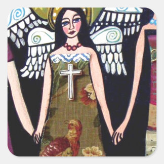 Mexikanische Engel von Heather Galler Quadratischer Aufkleber