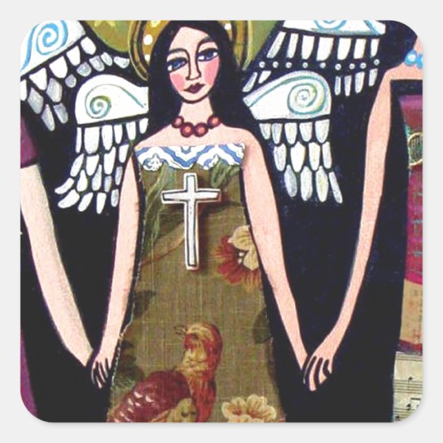 Mexikanische Engel von Heather Galler Quadratischer Aufkleber (Vorderseite)