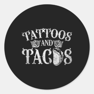 Mexikanische Essenstattouren und Tacos Tattoo Runder Aufkleber