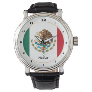 mexikanische Fahne und mexikanische trendige Mode  Armbanduhr