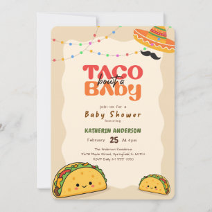Mexikanische Farbfeste Fiesta Taco-Party zur Babyp Einladung