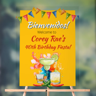 Mexikanische Fiesta 40. Geburtstag Bienvenidos Wil Acrylschild