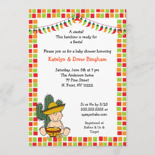 Mexikanische Fiesta Baby Dusche Invite Junge leich Einladung