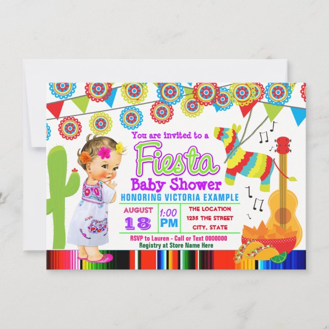 Mexikanische Fiesta Baby Shower Einladungen (Vorderseite)