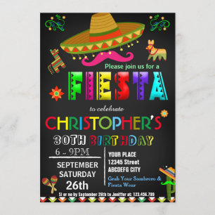 MEXIKANISCHE FIESTA-BIRTHTAGINVITATION EINLADUNG