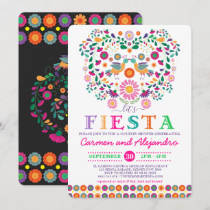 Mexikanische Fiesta Blume Paare Dusche Verlobung Einladung