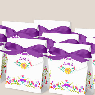 Mexikanische Fiesta Blume Weiß Lila Personalisier Geschenkschachtel
