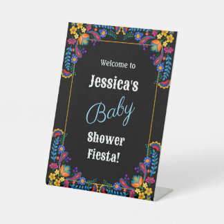 Mexikanische Fiesta-Blumen-Baby-Shower-Einladung Sockelschild