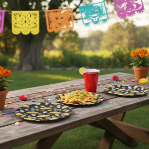 Mexikanische Fiesta & Día de Muertos-Papierteller Pappteller