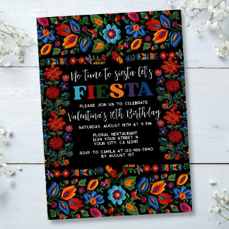 Mexikanische Fiesta Folk Art Floral Stickerei Gebu Einladung