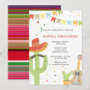 Mexikanische Fiesta geschlechtsneutrale Babyparty Einladung