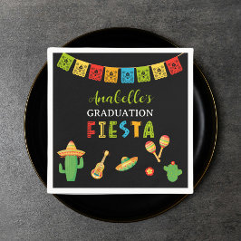 Mexikanische Fiesta Graduierungspartei Schwarz Serviette