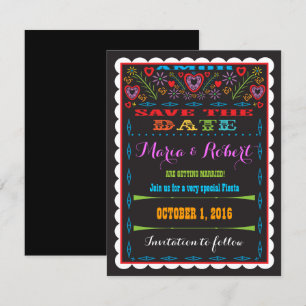 Mexikanische Fiesta Papel Picado Hochzeitseinladun Save The Date