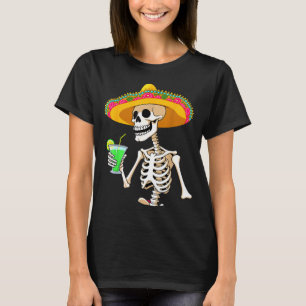 Mexikanische Fiesta-Party-Skelett-Sombrero Cinco d T-Shirt