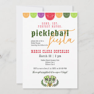 Mexikanische Fiesta Pickleball Bridal Couples Dusc Einladung