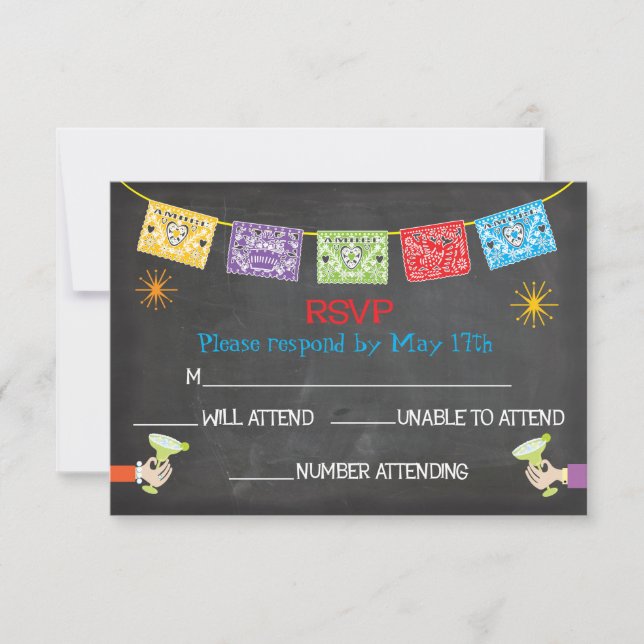 Mexikanische Fiesta RSVP-Karten RSVP Karte (Vorderseite)