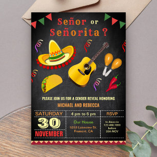 Mexikanische Fiesta Señor oder Señorita Geschlecht Einladung