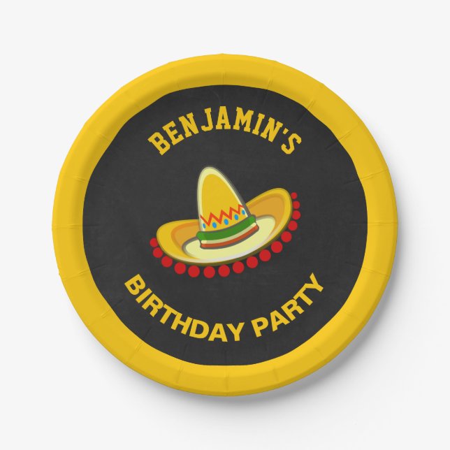 Mexikanische Fiesta Sombrero Geburtstagspartei Pappteller (Vorderseite)