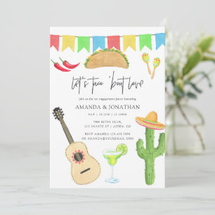 Mexikanische Fiesta Taco "über Liebe Engagement Pa Einladung