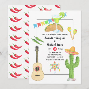 Mexikanische Fiesta Taco und Tequila Paare Dusche Einladung