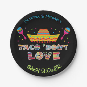 Mexikanische Fiesta-Tako für Liebe-Paare Dusche Pappteller