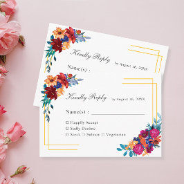 mexikanische Fiesta Wedding RSVP Card Begleitkarte