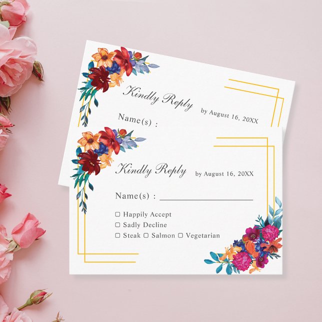 mexikanische Fiesta Wedding RSVP Card Begleitkarte (Von Creator hochgeladen)