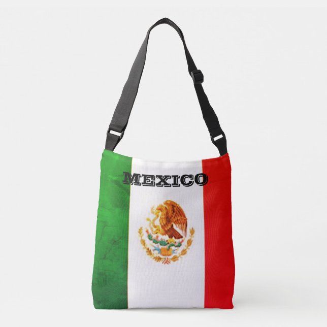 mexikanische Flag Tote Bag Tragetaschen Mit Langen Trägern (Vorderseite)