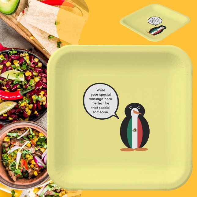 Mexikanische Flagge als Gesprächspartnerin mit Pin Pappteller (Von Creator hochgeladen)