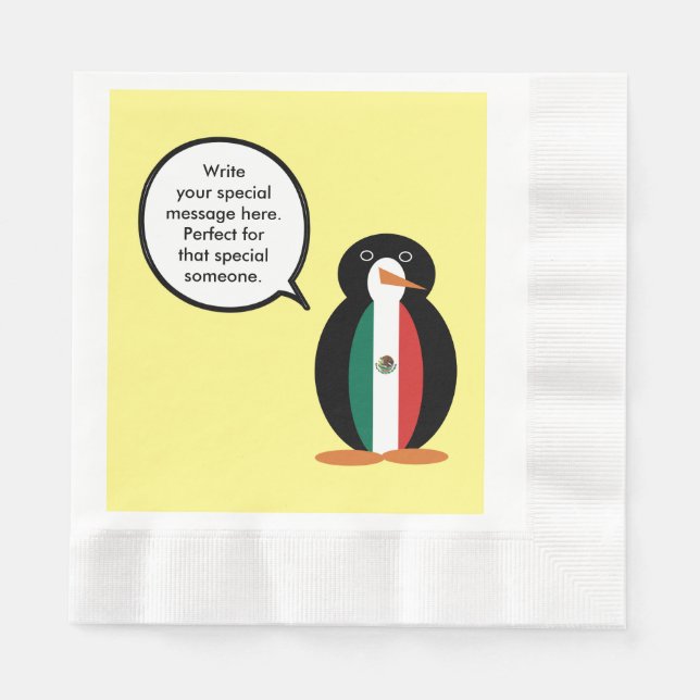 Mexikanische Flagge als Gesprächspartnerin mit Pin Serviette (Vorderseite)