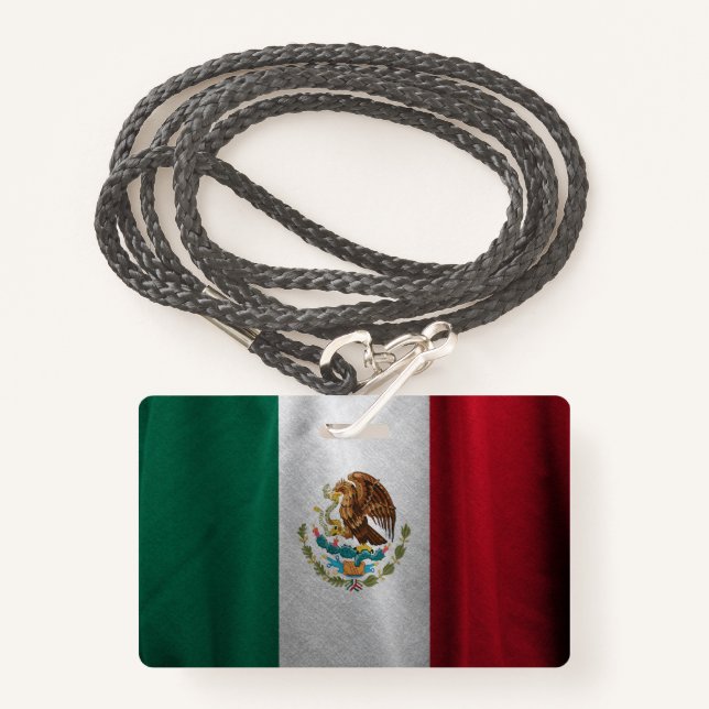 mexikanische Flagge Ausweis (Vorderseite mit Schlüsselband)