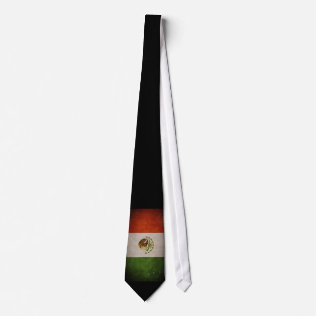 Mexikanische Flagge cooler Grunge-Mexikos Krawatte (Vorderseite)