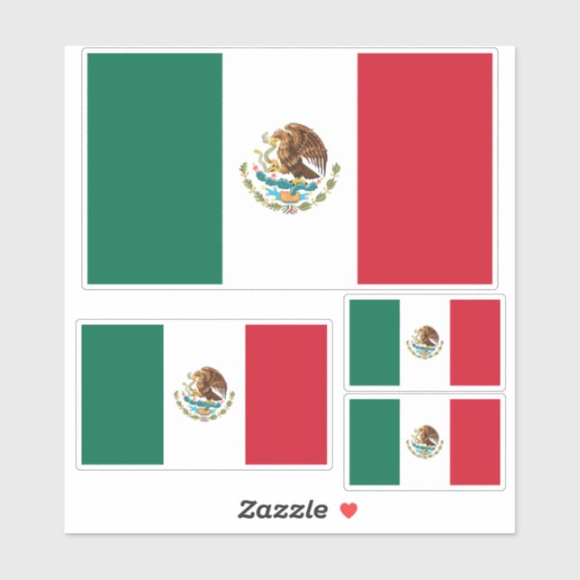 Mexikanische Flagge - Flagge Mexikos Aufkleber (Blatt)