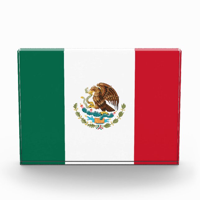 Mexikanische Flagge - Flagge Mexikos Fotoblock (Vorderseite)