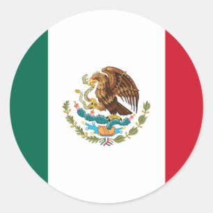 Mexikanische Flagge - Flagge Mexikos Runder Aufkleber