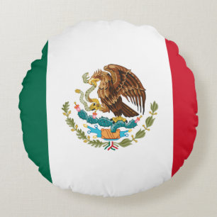 Mexikanische Flagge - Flagge von Mexiko Rundes Kissen