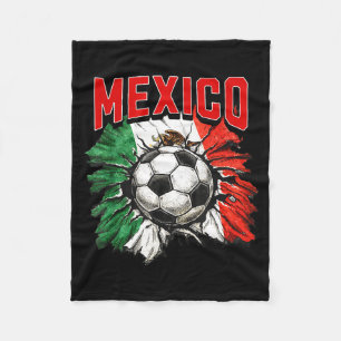 Mexikanische Flagge Fußball Mexiko Stolz Fußball F Fleecedecke