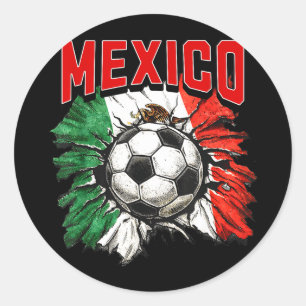 Mexikanische Flagge Fußball Mexiko Stolz Fußball F Runder Aufkleber