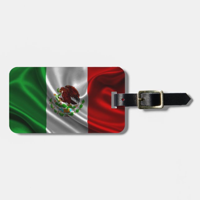 Mexikanische Flagge Gepäckanhänger (Vorderseite horizontal)