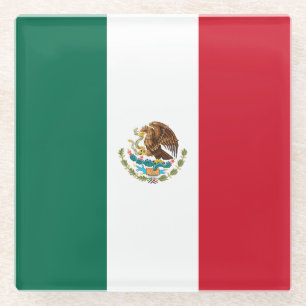mexikanische Flagge Glasuntersetzer