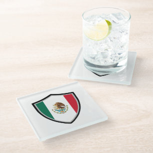mexikanische Flagge Glasuntersetzer