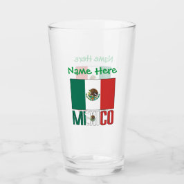 Mexikanische Flagge Grüne Personalisierung trinken Glas
