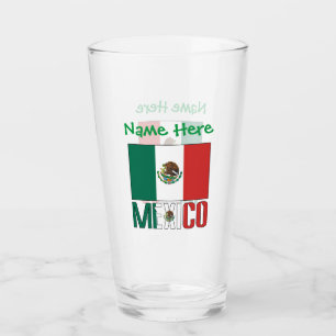 Mexikanische Flagge Grüne Personalisierung trinken Glas