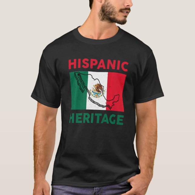 Mexikanische Flagge Hispanic Heritage Monat Mexiko T-Shirt (Vorderseite)